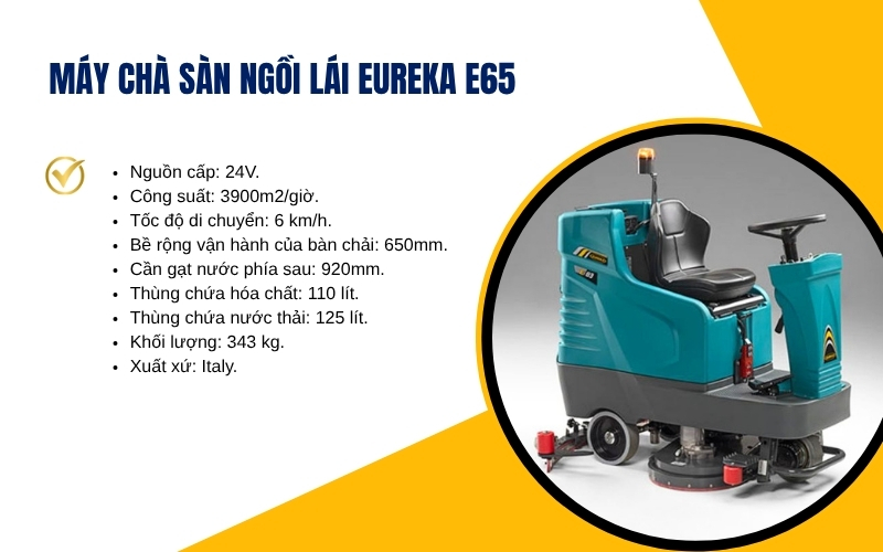 Máy chà sàn ngồi lái Eureka E65  